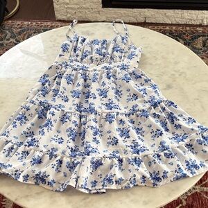 Charming Blue Floral Kids Dress